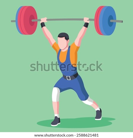 weightlifting athlete vector art design