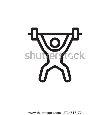 Weightlifting Athlete Vector Icon - Professional Bodybuilder Strength Training Silhouette
