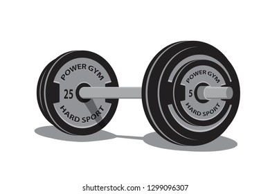 Weightlifting  barbell in 3d style. Vector illustration design.