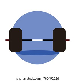 Weightlifting Barbell Emblem Vector Illustration Graphic Design