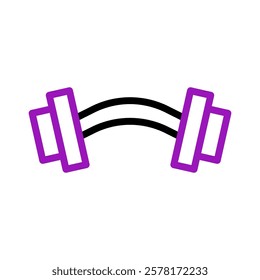 Weightlifting Barbell Icon with Rounded Shapes