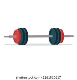 Weightlifting barbell isolated vector illustration