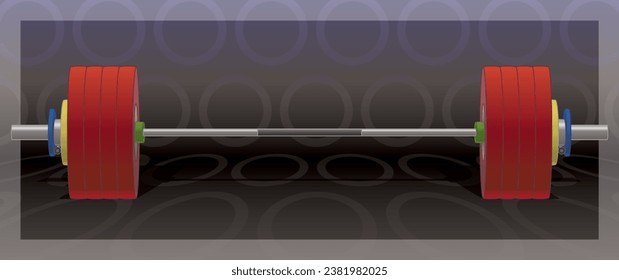 weightlifting barbell on abstract background