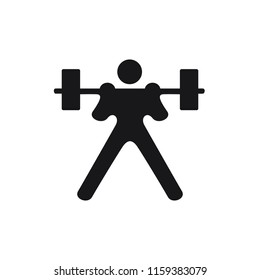 Weightlifting black logo symbol with barbell on the white background