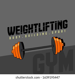 Weightlifting, body building sport vector design, weightlifting background, weightlifting template design