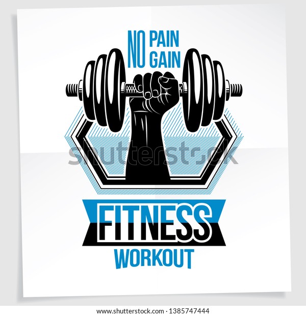 Weightlifting Championship Promotion Flyer Vector Composition Stock ...