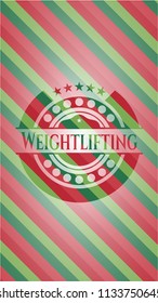 Weightlifting christmas emblem.