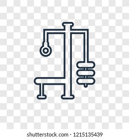 Weightlifting concept vector linear icon isolated on transparent background, Weightlifting concept transparency concept in outline style
