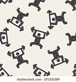 weightlifting doodle seamless pattern background