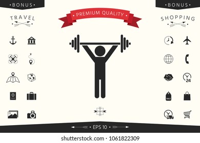 Weightlifting, dumbbell training icon