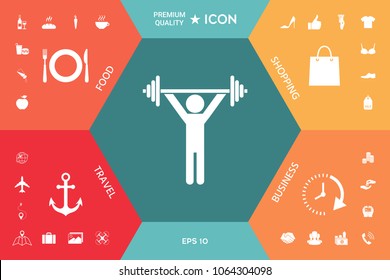 Weightlifting, dumbbell training icon