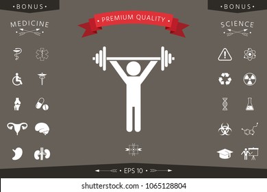 Weightlifting, dumbbell training icon