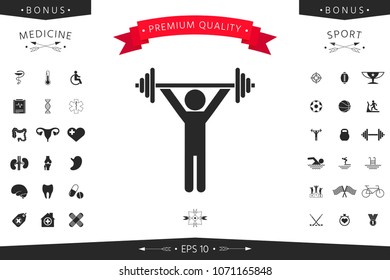 Weightlifting, dumbbell training icon