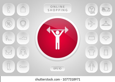 Weightlifting, dumbbell training icon