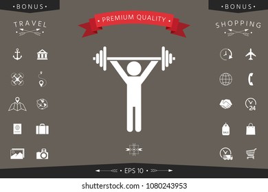 Weightlifting, dumbbell training icon