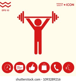 Weightlifting, dumbbell training icon