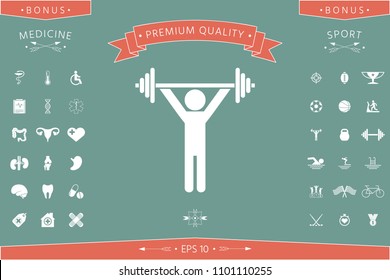 Weightlifting, dumbbell training icon