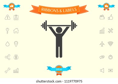 Weightlifting, dumbbell training icon