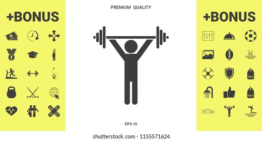 Weightlifting, dumbbell training icon