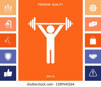 Weightlifting, dumbbell training icon