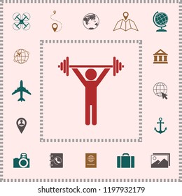 Weightlifting, dumbbell training icon