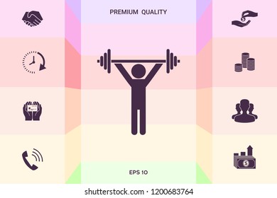 Weightlifting, dumbbell training icon