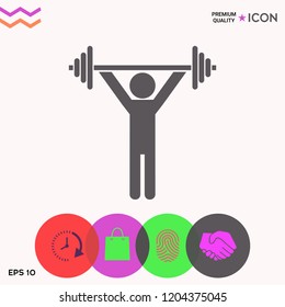 Weightlifting, dumbbell training icon