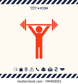 Weightlifting, dumbbell training icon