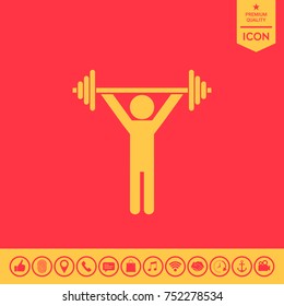 Weightlifting, dumbbell training icon