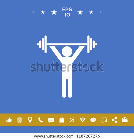 Weightlifting, dumbbell training icon
