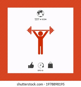Weightlifting, dumbbell training icon, elements for your design