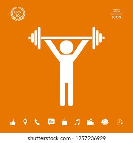 Weightlifting, dumbbell training icon. Graphic elements for your design