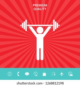 Weightlifting, dumbbell training icon. Graphic elements for your design