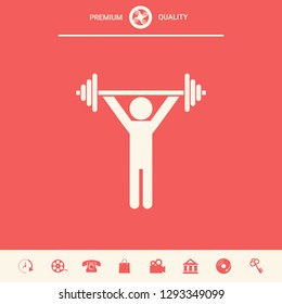 Weightlifting, dumbbell training icon. Graphic elements for your design