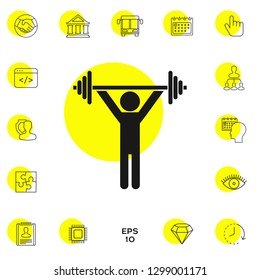 Weightlifting, dumbbell training icon. Graphic elements for your design