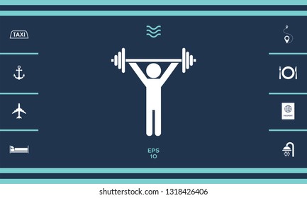 Weightlifting, dumbbell training icon. Graphic elements for your design