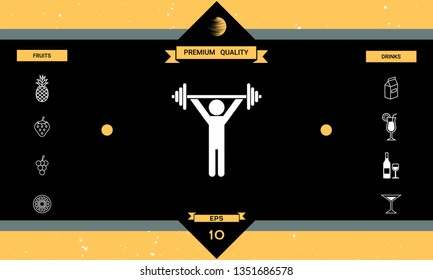 Weightlifting, dumbbell training icon. Graphic elements for your design