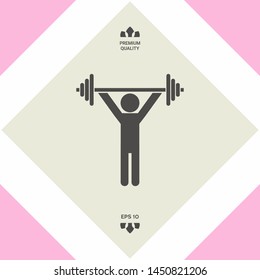 Weightlifting, dumbbell training icon. Graphic elements for your design