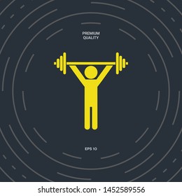 Weightlifting, dumbbell training icon. Graphic elements for your design