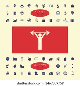 Weightlifting, dumbbell training icon. Graphic elements for your design