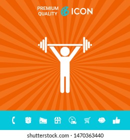 Weightlifting, dumbbell training icon. Graphic elements for your design