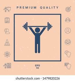 Weightlifting, dumbbell training icon. Graphic elements for your design