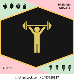 Weightlifting, dumbbell training icon. Graphic elements for your design