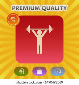 Weightlifting, dumbbell training icon. Graphic elements for your design