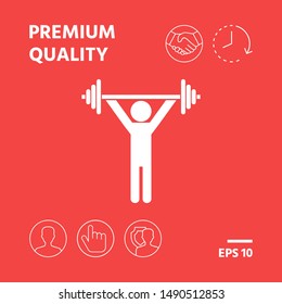 Weightlifting, dumbbell training icon. Graphic elements for your design