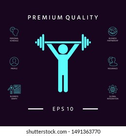 Weightlifting, dumbbell training icon. Graphic elements for your design
