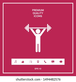 Weightlifting, dumbbell training icon. Graphic elements for your design