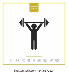 Weightlifting, dumbbell training icon. Graphic elements for your design