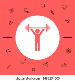 Weightlifting, dumbbell training icon. Graphic elements for your design