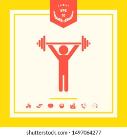 Weightlifting, dumbbell training icon. Graphic elements for your design